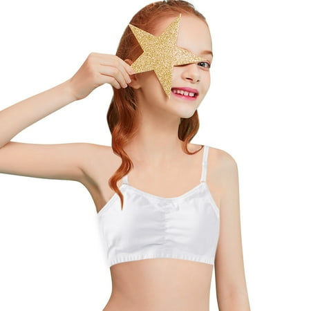 Big Girls Student Training Tight Crop Top Bras Wireless Light Padded Tube Top for Women Sports Cropped Cami Bras for Teens Underwear Adjustable Bra Vest Teenager Underclothes