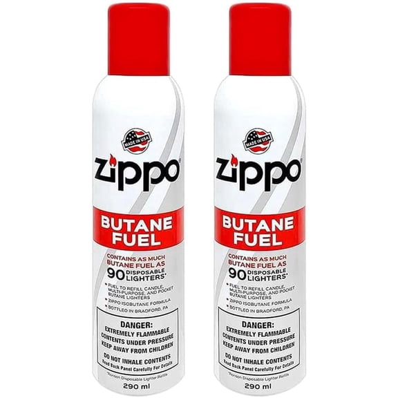 Zippo Butane Fuel Refill 5.82 oz 290ml Universal Lighter Fuel Pack of 2