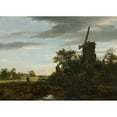 thumbnail image 2 of Ruisdael, Jacob van 18x14 Gold Ornate Wood Framed with Double Matting Museum Art Print Titled - Landscape with a Windmill, 2 of 4