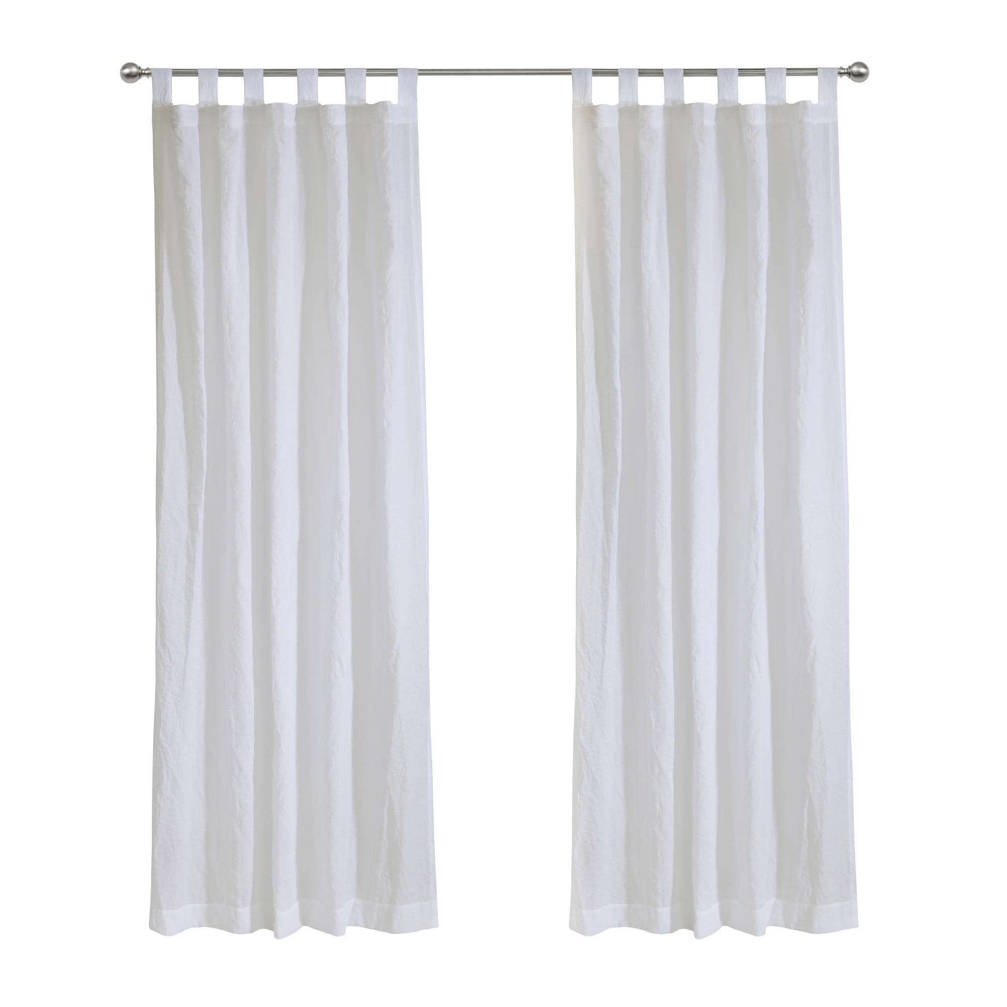 Loft Living Callie Sheer Tab Top Indoor Curtain 52 x 95 in White