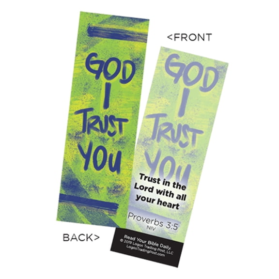 Children's Christian Bookmark, God I Trust You, Proverbs 3:5 - Pack of 25 - Christian Bookmarks