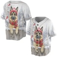 thumbnail image 3 of Playful German Shepherd Welcomes Winter Snowy Day with Cardinal Bird All Over Print 3D Baseball Shirt Alsatian Dog Lover Gifts Softball Sport - 2017, 3 of 6