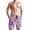 Hand Drawn Watercolor Flower, variant on Dailycode Men's Quick Dry Swim Trunks Beach Shorts Casual Summer Board Shorts with Pockets, Colorful Gingham