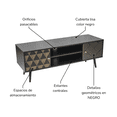 thumbnail image 4 of Mueble de TV Top Living Moderno Negro con Detalles Café, 4 of 6