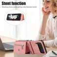 thumbnail image 6 of Jiahe Cover for Samsung Galaxy Z Flip 3, Wallet Case Crossbaody, with RFID Blocking Shockproof Zipper Purse with Card Slots Holder Adjustable Detachable Shoulder Strap Lanyard Case Cover, rosegold, 6 of 7