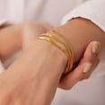 thumbnail image 3 of Gold Bracelets for Women 18K Gold Plated 3 Layer Dainty Bracelets Charm Link Chain Bracelets Adjustable Bracelets, 3 of 6