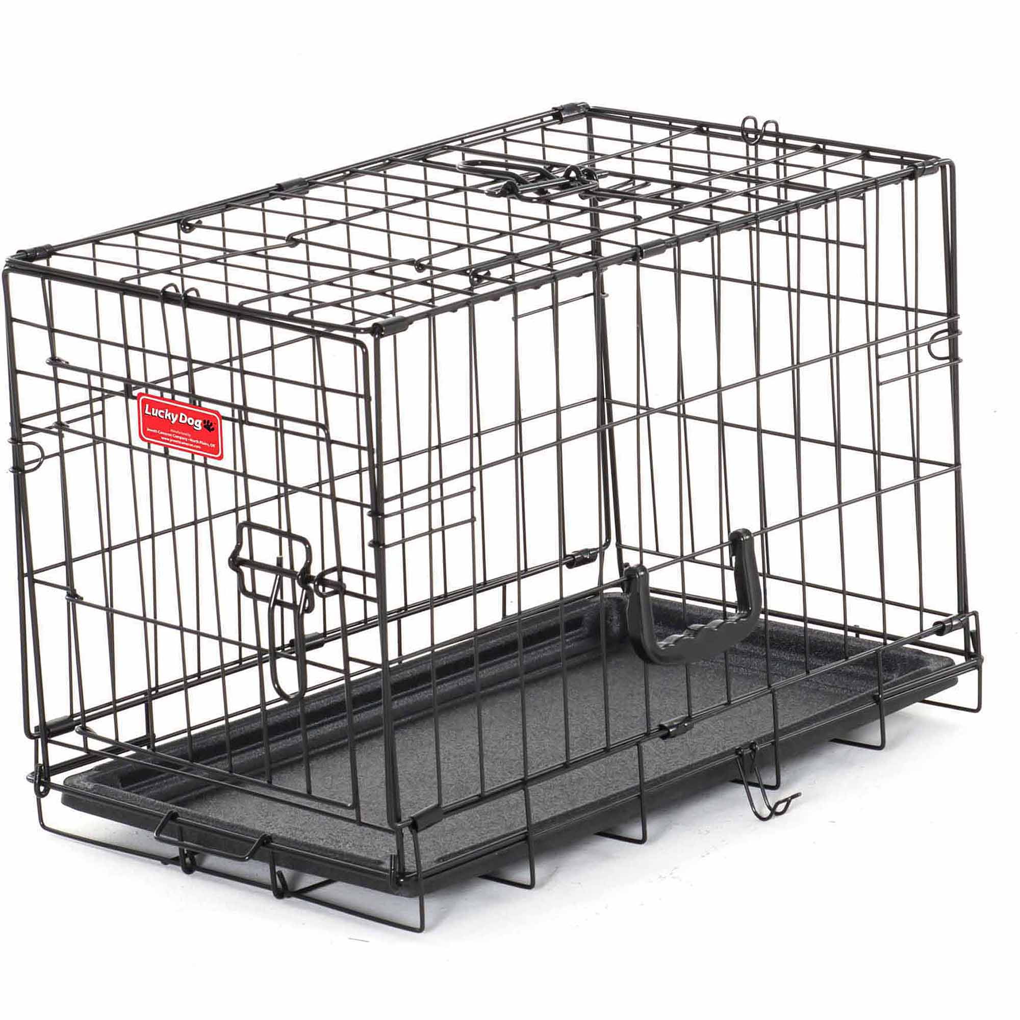 L Lucky Dog Folding Black Wire Door Training Crate Walmartcom - l lucky dog folding black wire door training crate walmartcom -