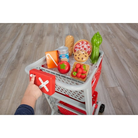 Little Tikes Shop 'n Learn Smart Cart, Realistic Toy Shopping Cart with Scanner, 8 Smart Foods, Red- For Pretend Play Shopping Grocery Play Store for Kids Toddlers Girls Boys Ages 3 4 5+