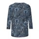 thumbnail image 4 of Camisa Casual de Cuello Redondo Impresa Floral de Manga Larga de las Mujeres, Manga 3/4 para las Mujeres Cómoda Mezcla de Poliéster Spandex, 4 of 5