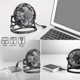 thumbnail image 6 of Naittoop Small Portable Plastic Desk Fan, 4-Inch USB Powered Personal Fan with 180° Rotation, Quiet Mini Fan for Bedroom Office Table Travel, Black, 6 of 6