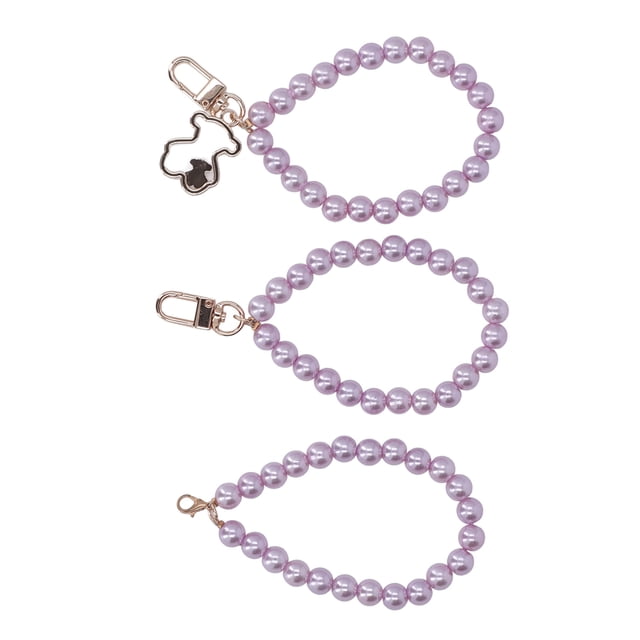 Pearl Wristlet Strap Bracelet,3Pcs Pearl Key Chain Pearl Phone Chain Pearl Hand Wrist Lanyard Leading Edge Technology