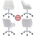 thumbnail image 3 of LukeAlon Kids Adjustable Desk Chair, Sherpa Study Chair with Swivel Base Upholstered Cute Reading Chair  with Arms for Girls Children, White, 3 of 9