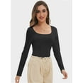 thumbnail image 2 of Womens Long Sleeve Shirts Crop Tops Going Out Basics Tees Clothes, 2 of 6