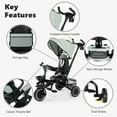 thumbnail image 2 of AILEEKISS 8-in-1 Kids Tricycle with Parental Bar, Folding Ride Trike for Child 1-6 Years, Mint Green, 2 of 9