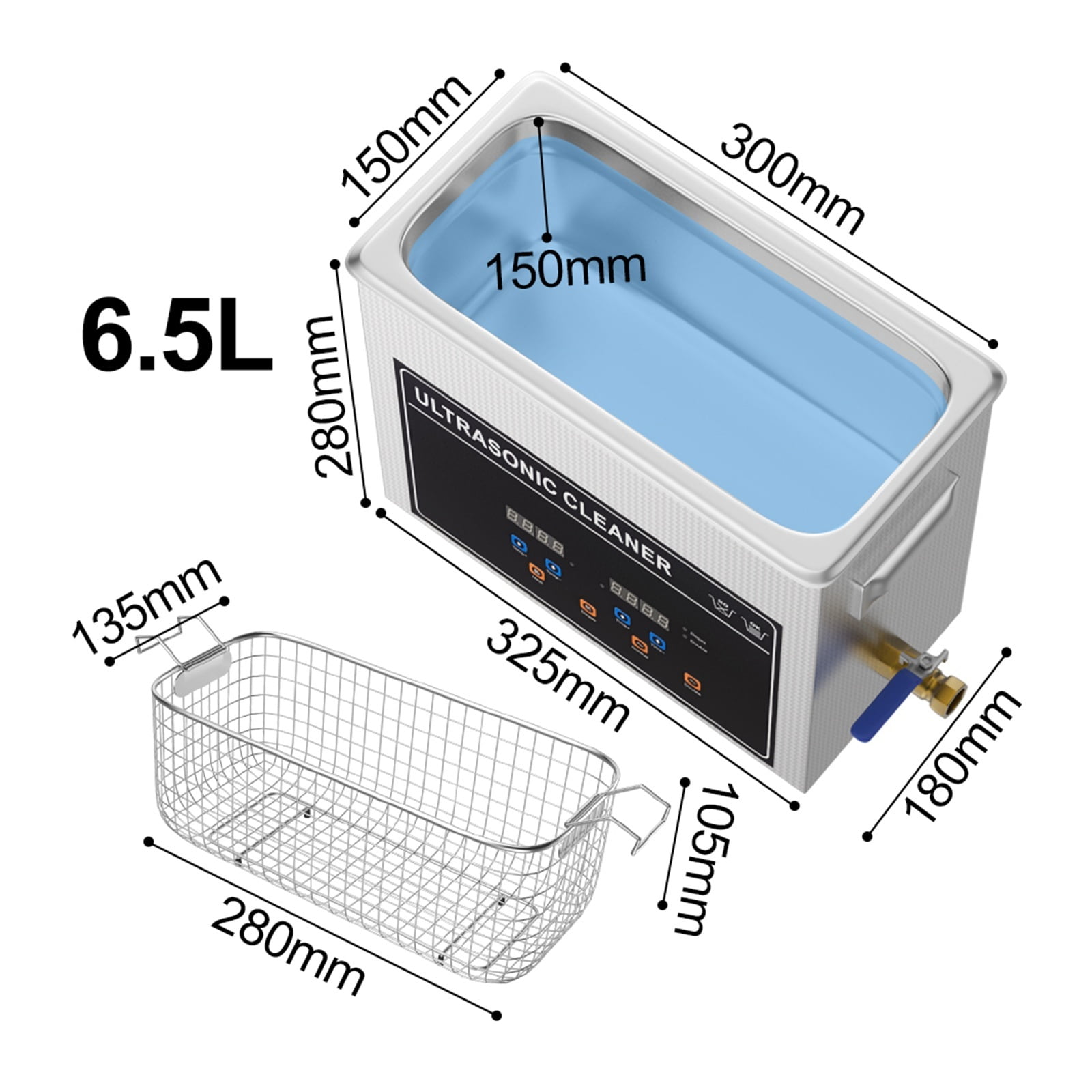 6L Ultrasonic Vinyl Cleaner Machine with Heater Timer Basket UltraSonic Ultrasound Cleaning ,Convenient to Use