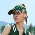 thumbnail image 5 of Kdxio Skull And Palm Leaves Print Sun Visor Hat Golf Visor Adjustable Velcro Outdoor Sports Cap For Men Women, 5 of 7