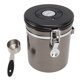 thumbnail image 4 of Recipiente hermético de acero inoxidable para café con cuchara para té, nueces, harina, avena, tabaco negro (chapado en agua), 1,5 l, 4 of 14