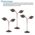 thumbnail image 4 of Earring Holder, 3pcs Earring Stand Earring Display Stands Storage Organizer Metal Rack Leaf for Photography, Bronze, 4 of 5