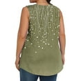 thumbnail image 6 of Tank Tops for Women Sleeveless Round-Neck Printed Casual T-shirt Army Green XXL, 6 of 6