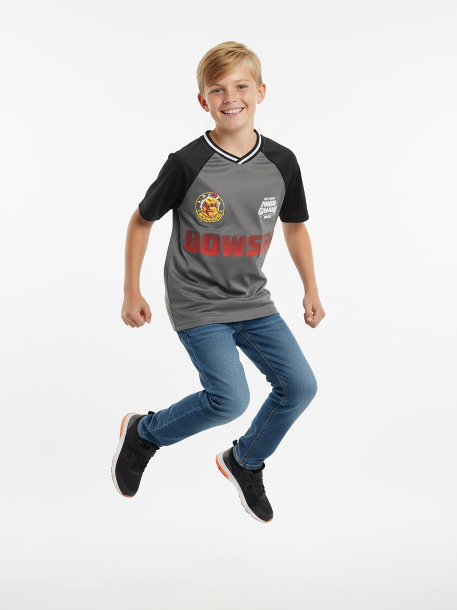 Super Mario Galaxy Movie Boys Bowser Graphic Soccer Jersey, Sizes 4-18