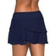 thumbnail image 3 of Falda de Natación Color Puro Volantes Cintura Alta Básico Forrado con Shorts Traje de Baño para Mujer Azul Oscuro XL, 3 of 6