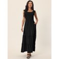 thumbnail image 2 of DARING DIVA Scoop Neck Ruffle Tiered Maxi Dress M Black, 2 of 6