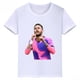 thumbnail image 4 of Camiseta de algodón blanca informal de verano con estampado de avatar de Neymar para niños y niñas, camiseta deportiva de manga corta, 4 of 5