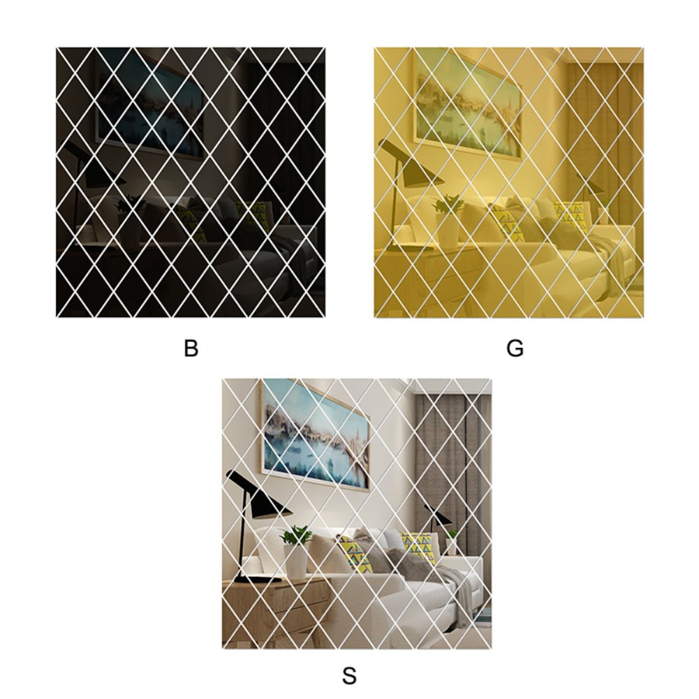 Details about   Diamonds 3d Mirror Stickers Acrylic Triangles Self-Adhesive DIY Room Home Decors
