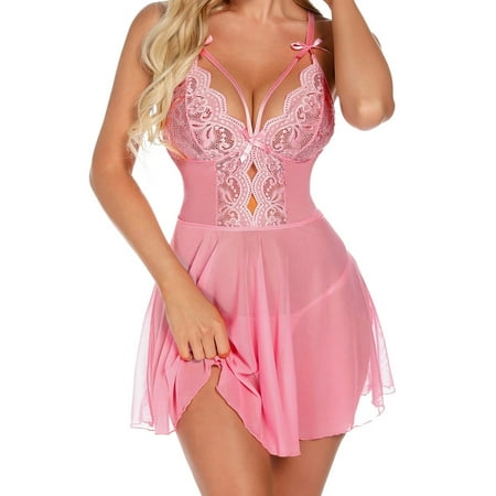 

Sehao Underwear Sets for Women Lingerie Lace Babydoll Chemise Sexy Nightgown Sleepwear Lace Lace Thong Plus Size Panties