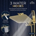 thumbnail image 6 of Exclusive Home Goods All Metal High Pressure Rainfall Shower Head with Handheld Shower Head Combo, 1.8 GPM 10" Polished Brass, 6 of 7