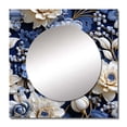 thumbnail image 2 of Designart "Intricate Lace In Cobalt Blue II" floral Square Mirror For Wall Decor - Large Blue Square Printed Wall Mirror Art - Square Cottage Mirror - Wall Mounted Square Large Mirror, 2 of 5