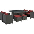 thumbnail image 5 of Modway Sojourn 9 Piece Outdoor Patio Sunbrella® Dining Set in Canvas Red, 5 of 5