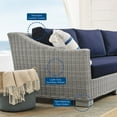 thumbnail image 4 of Lounge Sectional Sofa Chair Table Set, Rattan, Wicker, Light Grey Gray Blue Navy, Modern Contemporary Urban Design, Outdoor Patio Balcony Cafe Bistro Garden Furniture Hotel Hospitality, 4 of 10