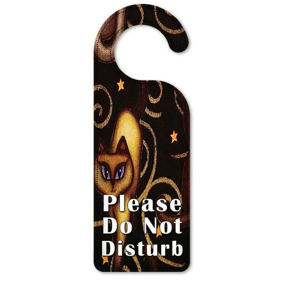 Do Not Disturb Door Knob Hanger Sign - Siamese Cat