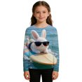 thumbnail image 4 of Jamsmile Toddlers Girls T-Shirts Easter Day Bunny Graphic Print Long Sleeve T Shirts Child Girls Cute Holiday Soft Loose Tees, 4 of 4