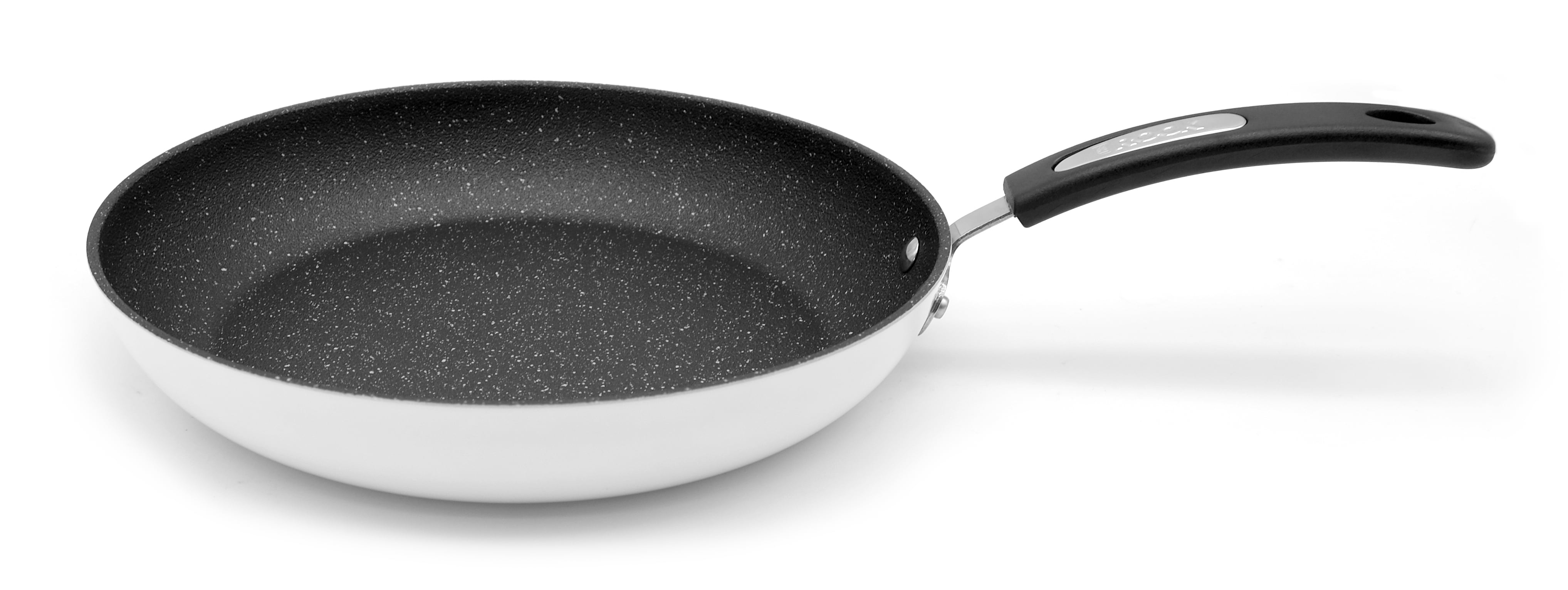 Starfrit The Rock Classic 12" Fry Pan, Non-Stick, Extra Thick Aluminum Base, Oven & Dishwasher Safe, Scratch Resistant, Durable, White