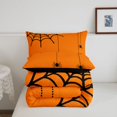 thumbnail image 5 of Feelyou Spooky Spider Full Size Comforter Sets, Halloween Animal Bedding Comforter Set, Orange, Black Reversible, 3-Piece, 1 Comforter and 2 Pillowcases, 5 of 7