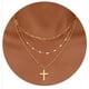 thumbnail image 2 of Elegante collar colgante para las mujeres de oro de tres capas collar de collar de cadena femenina para las mujeres, 2 of 6