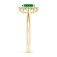 thumbnail image 3 of Angara Natural 0.2 Ct. Emerald with Diamond Halo Ring in 14K Yellow Gold for Women (Ring Size: 12), 3 of 10