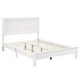 thumbnail image 2 of Costway Full Size Bed Frame Platform Slat High Headboard Bedroom Rubber Wood Leg White, 2 of 10