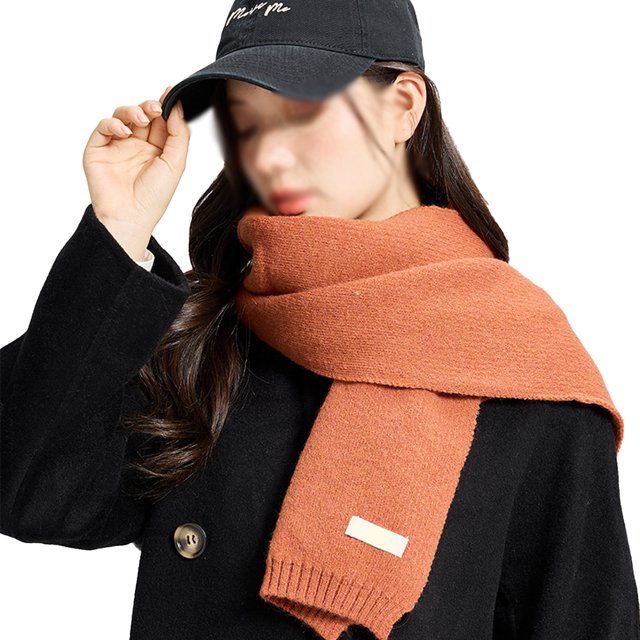 Bufanda cálida de otoño e invierno, bufanda cálida de cuello de invierno de color puro