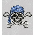 thumbnail image 3 of Ambesonne Skull Duvet Cover Set, Pirate Evil Head Bones, Calking, Blue Grey Black, 3 of 3