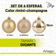 thumbnail image 2 of Esferas para árbol de navidad Artego extra grandes de 15 cm de diámetro paq 6 esferas  Champagne Línea SKY 3 diversos acabados navideños Mate, brillantes, cromadas para colgar Christmas ornaments, 2 of 7