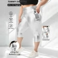 thumbnail image 6 of Zofedap Plus Size Leggings with Pockets for Women, High Waisted Capri Yoga Workout Pants Cropped Tights Silver for Size 3XL, 6 of 9