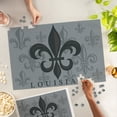 thumbnail image 2 of Lantern Press 1000 Piece Jigsaw Puzzle, Louisiana, Fleur de Lis, Pattern, Gray, 2 of 5