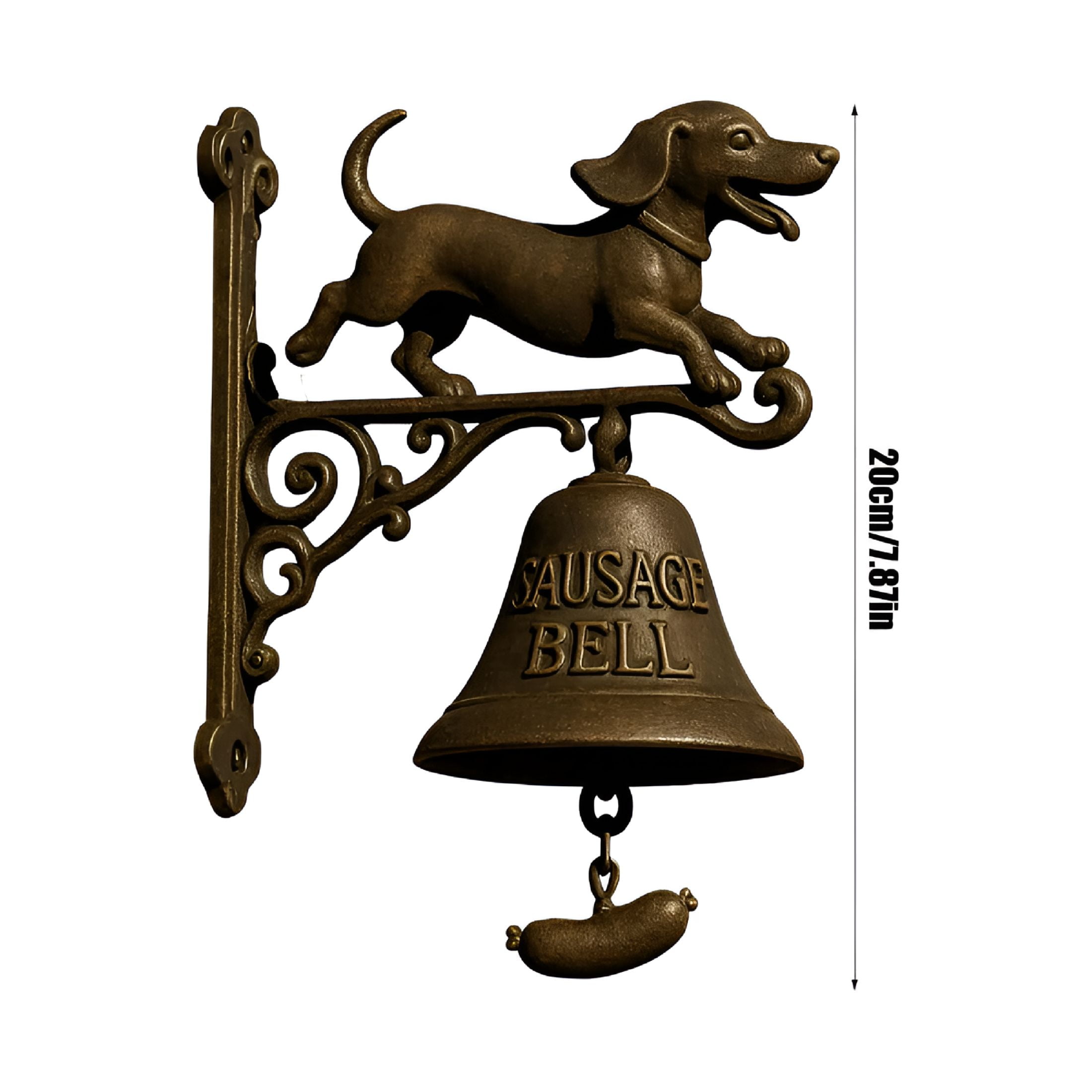 TALENO Witch Dachshund Farmhouse Doorbell - Hangable Manual Ring Decorative Bell for Opening Home Wall Housewarmings Garden Fence Shop Courtyard Cottage Entrances Bell for Door
