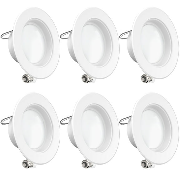 Sunco Lighting 6 Pack 4 Inch LED Recessed Downlight, Baffle Trim, Dimmable, 11W=40W, 5000K Daylight, 660 LM, Damp Rated, Simple Retrofit Installation - UL   Energy Star