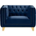thumbnail image 2 of Meridian Furniture Michelle Navy Velvet Chair, 2 of 9