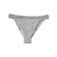 thumbnail image 4 of HOWPAY High Waisted Bikini Bottoms for Women Crochet Hollow out Swim Briefs Full Coverage Solid Color Summer Lounge Bathing Suit Bottoms Grey L, 4 of 4