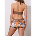 thumbnail image 3 of DARING DIVA Women's 2 Piece Leaf Print Color Block Bikini Set M Brown, 3 of 6